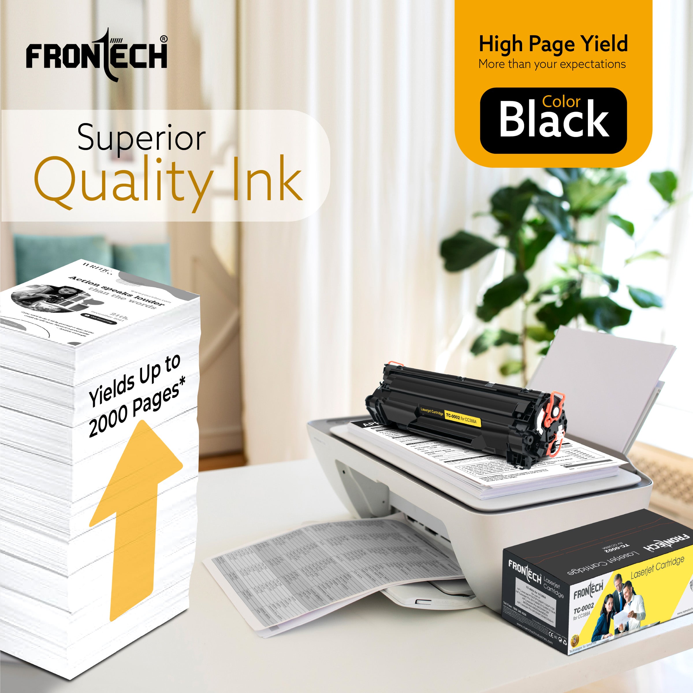 Frontech CC388A Toner Cartridge | Compatible with HP LaserJet P1007-MFP M226 Series (TC-0002) Frontech CC388A Toner Cartridge | Compatible with HP LaserJet P1007-MFP M226 Series (TC-0002)